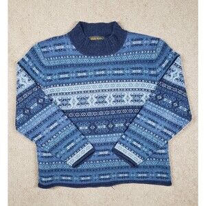 Vintage John Rich Bros Woolrich Women's Lambswool Sweater Blue Size M